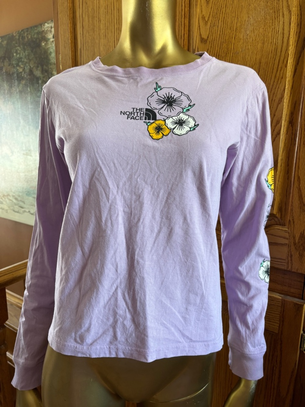 The North Face Lavender Long-Sleeve Floral Tee